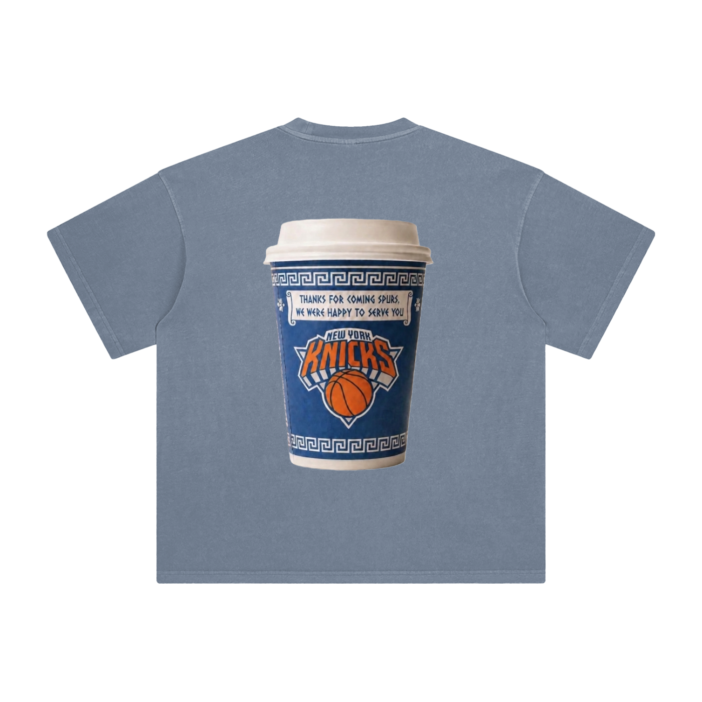 Japan 4 / Knicks Coffee cup - -Enzyme Washed T-Shirt