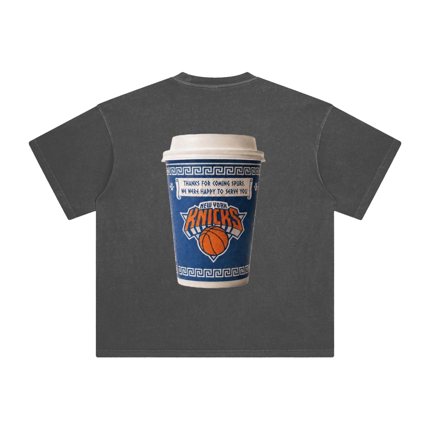 Japan 4 / Knicks Coffee cup - -Enzyme Washed T-Shirt