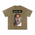 Snow Washed Oversized Cotton T-Shirt