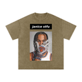 Snow Washed Oversized Cotton T-Shirt